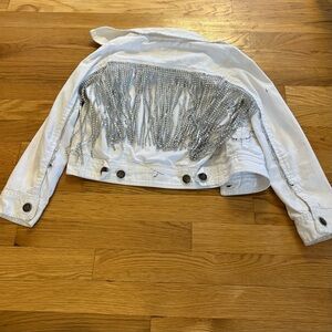 Children’s Place White Denim Jacket Silver Fringe bought Nashville size 7/8